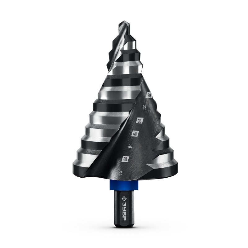 Сверло ступенчатое BLACK FORCE 6-52 мм, 12 ступеней, винтовая проточка Зубр 29671-6-52-12