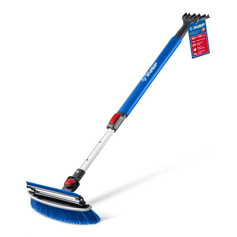 Телескопическая щетка с поворотной головой и водосгоном от снега автомобильная 940-1310 мм Зубр 61063