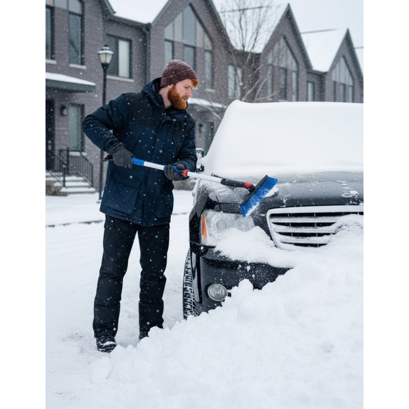 Телескопическая щетка с поворотной головой от снега автомобильная 860-1210 мм Зубр 61062