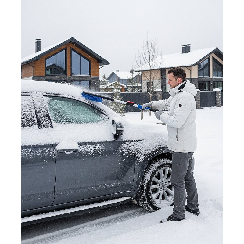 Телескопическая щетка от снега со скребком автомобильная 775-1000 мм Зубр 61066