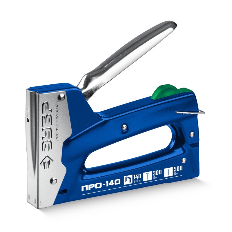 Стальной рессорный степлер Профи-140, скобы тип 140, гвозди тип 300 Зубр 4-31573_z01