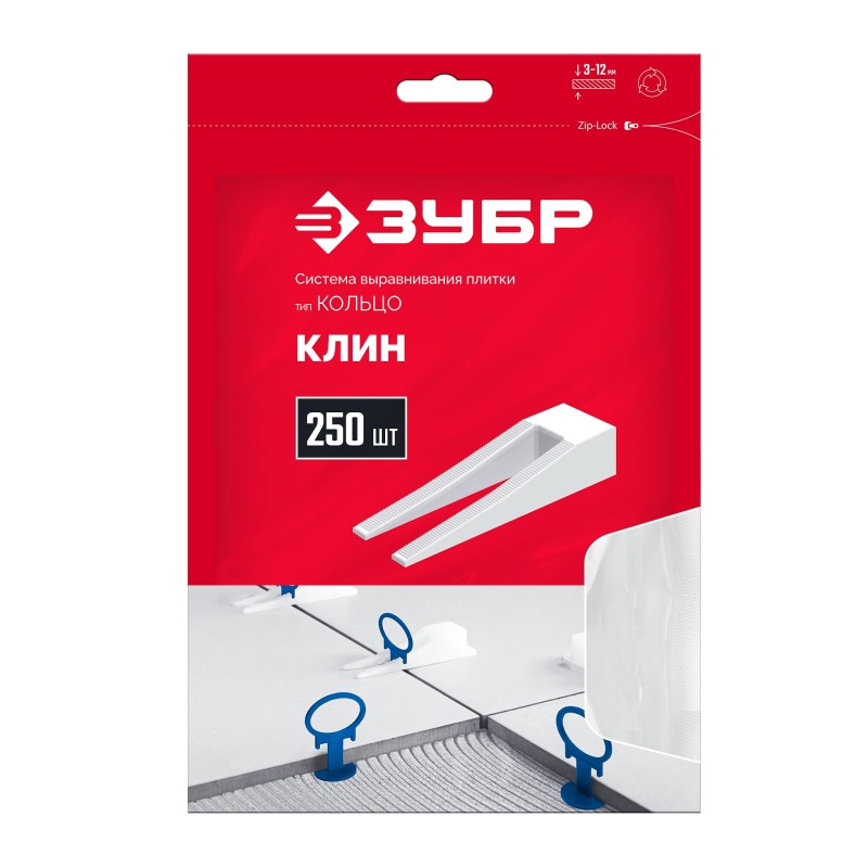 Система выравнивания плитки: клин Зубр 3387-250