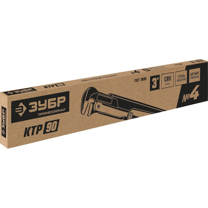 Ключ трубный КТР-90, №4, прямые губки Зубр 27335-4_z02