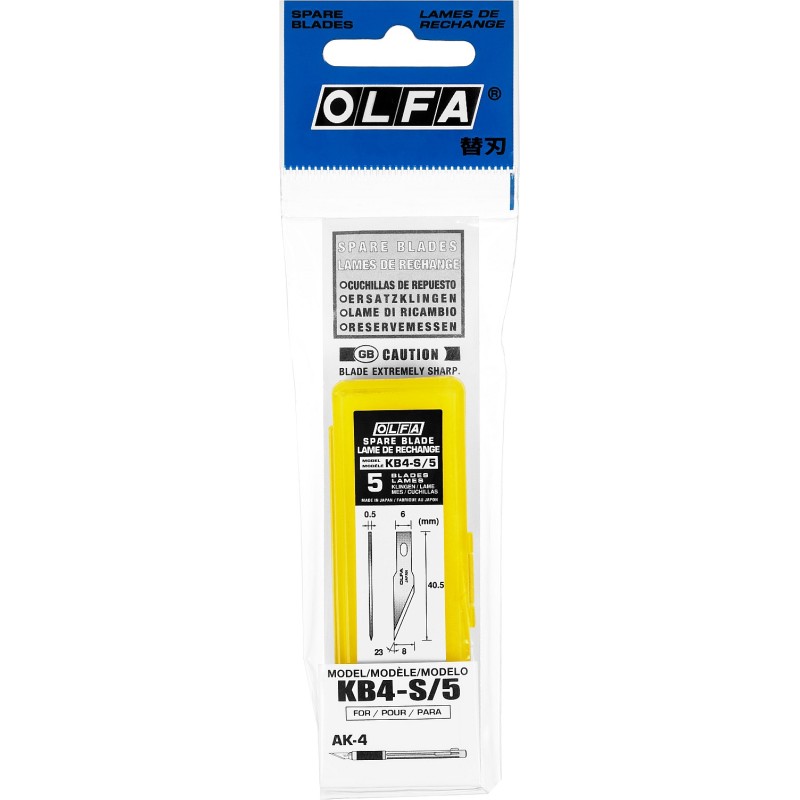 Перовые лезвия 6 мм для ножа OLFA OL-KB4-S/5 Перовые лезвия 6 мм для ножа OLFA OL-KB4-S/5