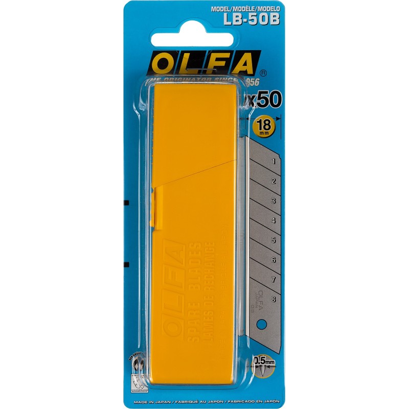 Сегментированные лезвия 18x100x0.5 мм, 50 шт. OLFA OL-LB-50B
