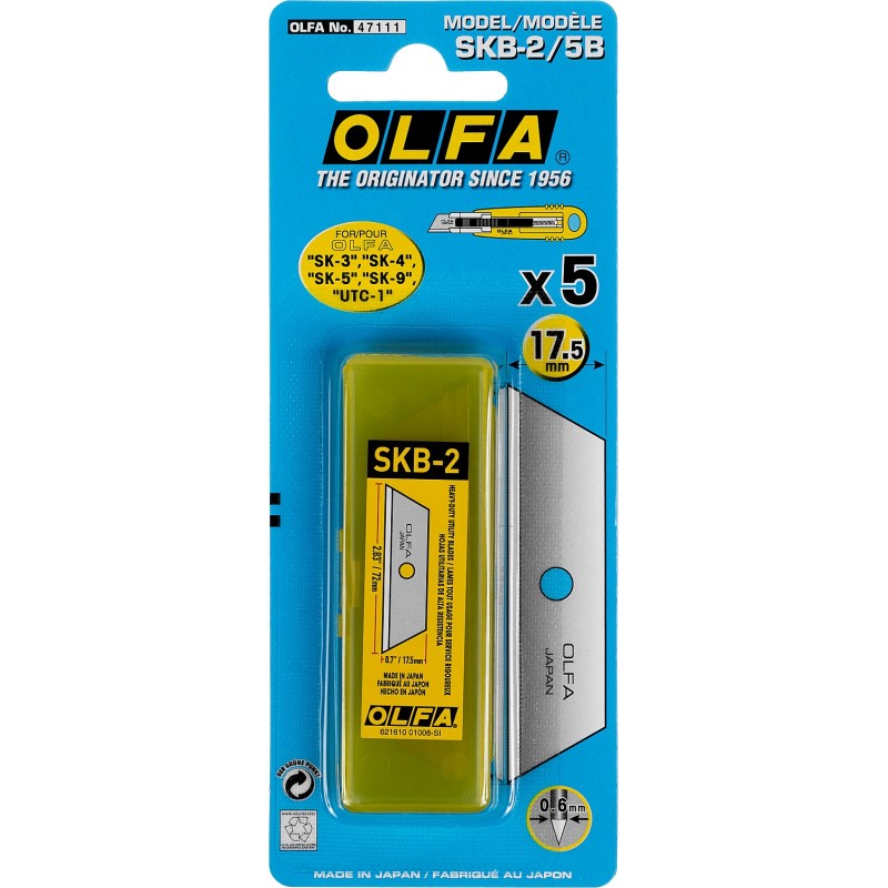 Трапециевидное лезвие SK-4, 5 шт. 17.5 мм, из нержавеющей стали OLFA OL-SKB-2/5B