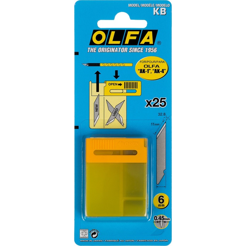 Перовые лезвия для ножа OL-AK-1 25 шт. 6 мм OLFA OL-KB