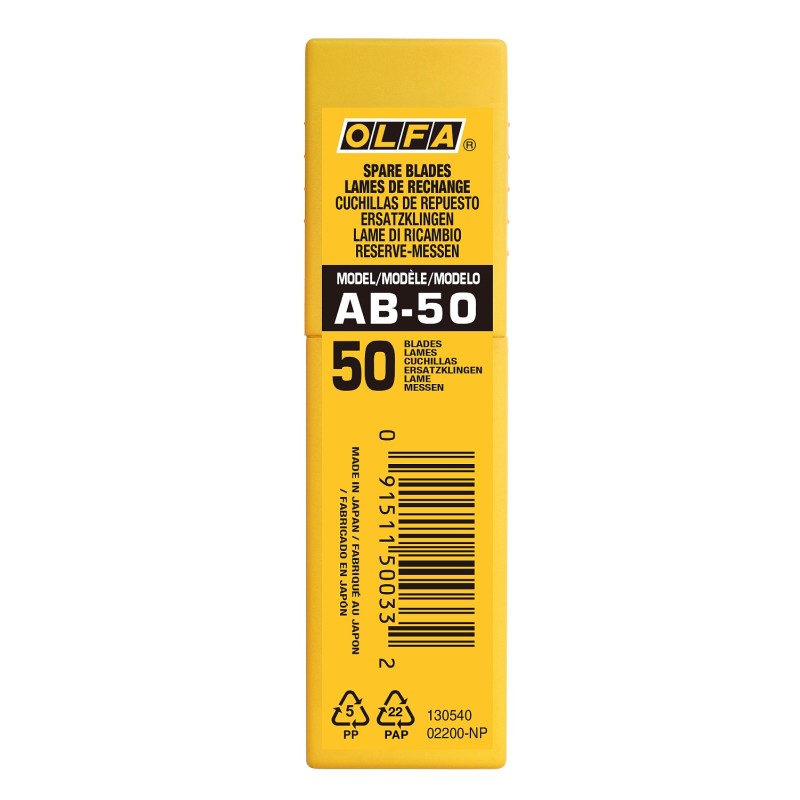 Сегментированные лезвия 9 мм 50 шт. в боксе OLFA OL-AB-50