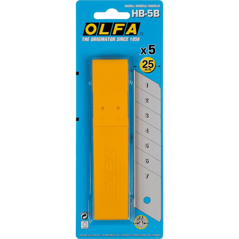 Сегментированные лезвия 25x126x0.7 мм, 5 шт. OLFA OL-HB-5B