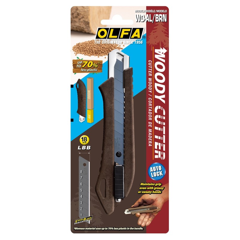 Нож WOOD-PP Models 18 мм с сегментированным лезвием OLFA OL-WD-AL Нож WOOD-PP Models 18 мм с сегментированным лезвием OLFA OL-WD-AL
