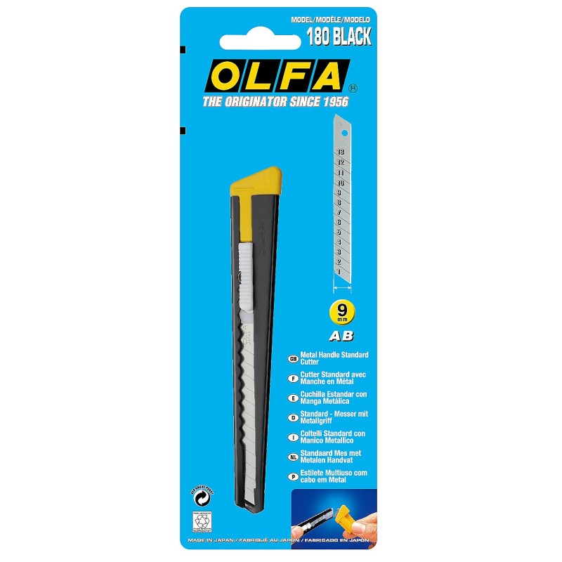 Нож с сегментированным лезвием 9 мм OLFA OL-180-BLACK