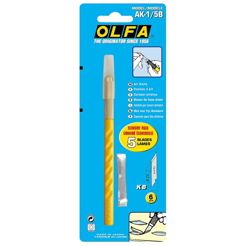 Нож с перовым лезвием 6 мм OLFA OL-AK-1/5B