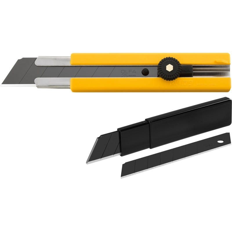 Нож 25 мм в комплекте с лезвиями EXCEL BLACK 5 шт. OLFA OL-H-1BB/5BB