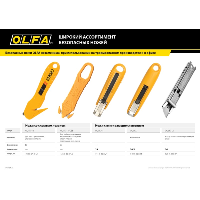 Безопасный нож Hobby Craft Models, 17.5 мм OLFA OL-SK-7