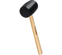 Чёрная резиновая киянка с деревянной рукояткой 450 г Зубр 2050-65_z02