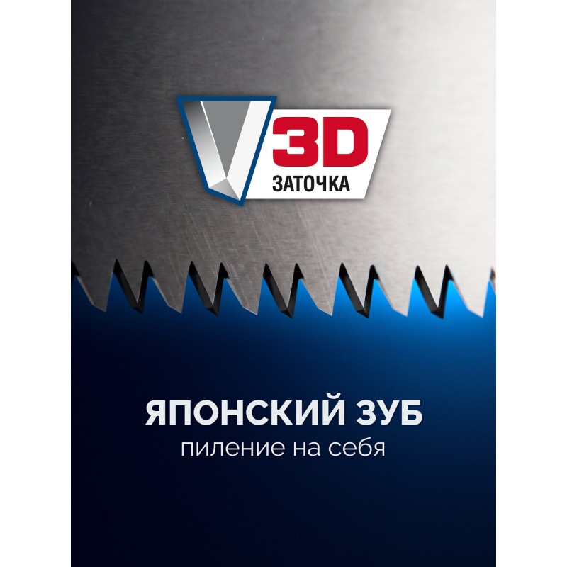 Складная ножовка для быстрого реза сырой древесины ПОХОДНАЯ ДВУРУЧНАЯ, 350мм Зубр 15167
