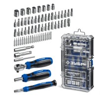 Набор отверток с битами и торцевыми головками Компакт 74 предм., система стыковки Z-БОКС Зубр 25283
