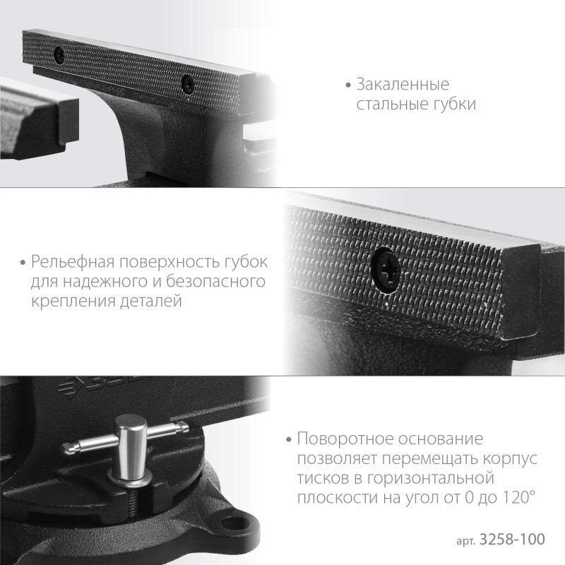 Слесарные тиски 100 мм ЗУБР 3258-100_z02 Слесарные тиски 100 мм ЗУБР 3258-100_z02
