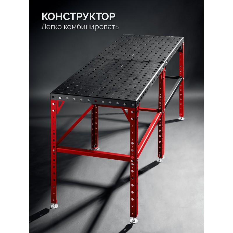 Сборочно-сварочный стол СБС 800-600 мм, сталь 4 мм, комплект оснастки Зубр 32900