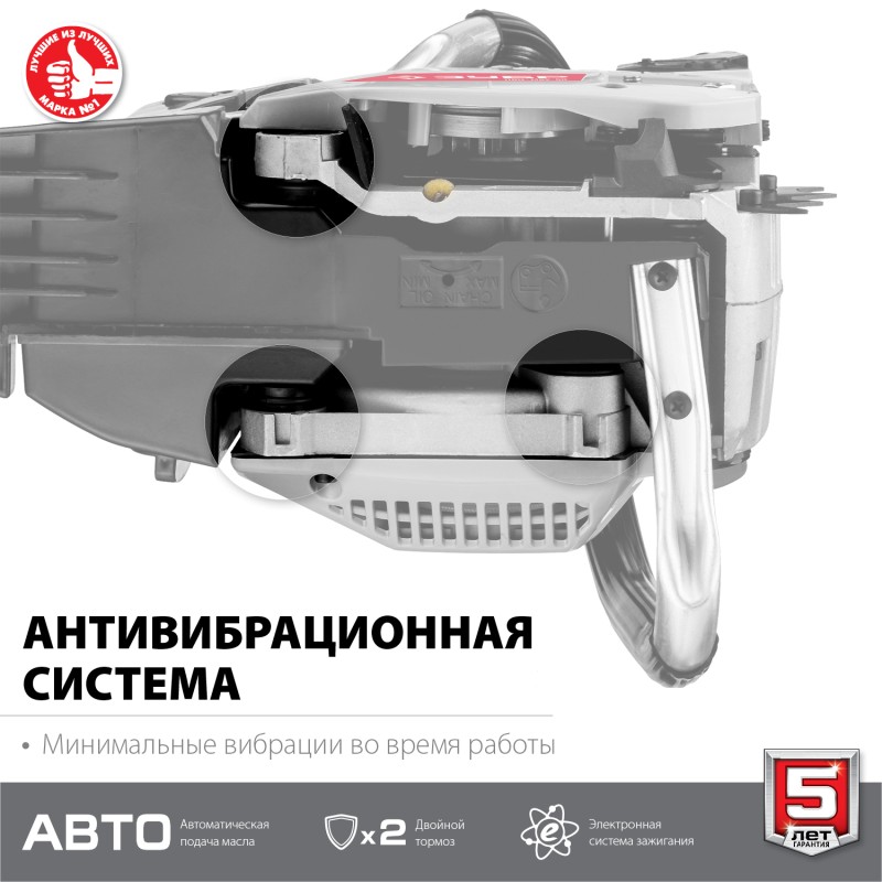 Бензопила ЗУБР ПБЦ-М52-45
