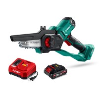 Аккумуляторная цепная мини-пила 20 В, 100 мм шина, 1 АКБ LMS (2 Ач) Зубр ПЦА-2010-21