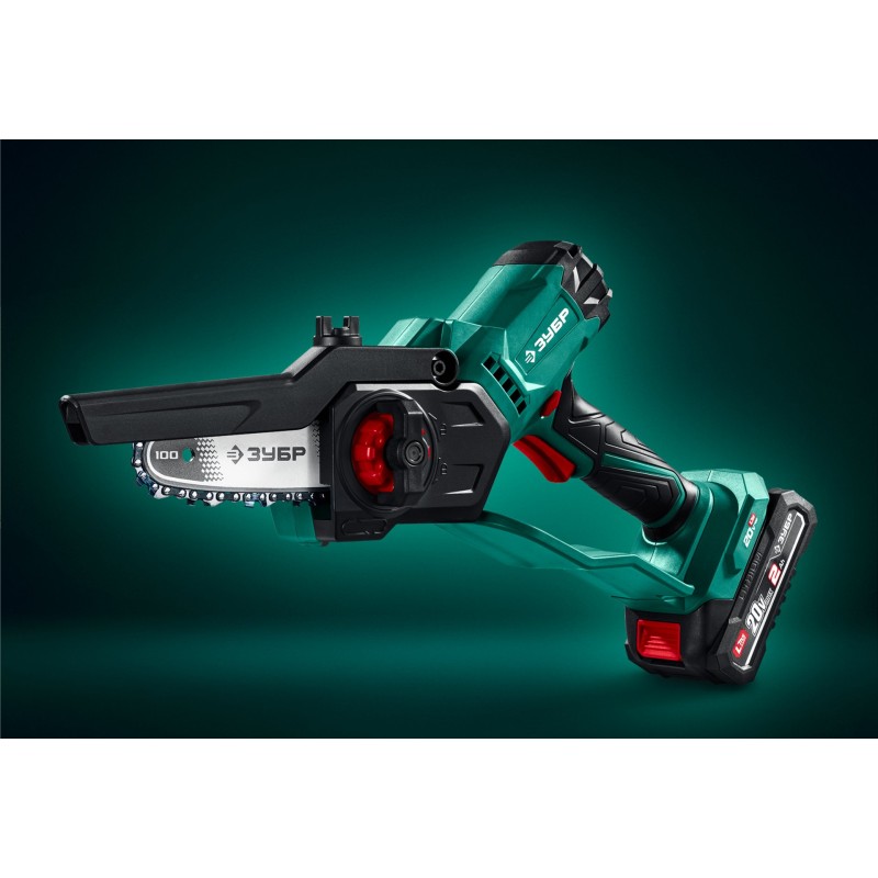 Аккумуляторная цепная мини-пила 20 В, 100 мм шина, без АКБ (LMS) Зубр ПЦА-2010