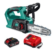Аккумуляторная цепная пила 20 В, 250 мм шина, 1 АКБ LMS (2 Ач) Зубр ПЦБ-2025-21