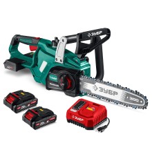 Аккумуляторная цепная пила 40 В, (2x20В), 300 мм шина, 2 АКБ LMS (2 Ач) Зубр ПЦБ-4030-22