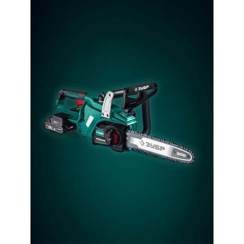Аккумуляторная цепная пила 40 В, (2x20В), 300 мм шина, 2 АКБ LMS (2 Ач) Зубр ПЦБ-4030-22