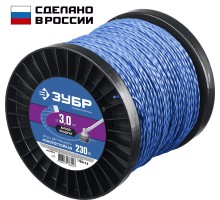 Леска для триммера 3.0 мм, 240 м витой квадрат Зубр 71035-3.0 Профессионал