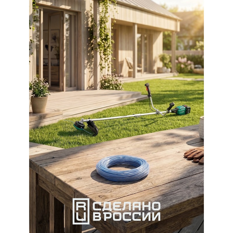 Леска для триммера ВИТОЙ КВАДРАТ с сердечником, 3.0 мм, 15 м Зубр 71031-3.0