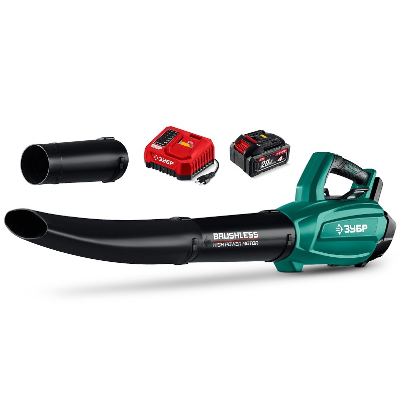 Аккумуляторная воздуходувка 20 В, 800 м3/ч, 1 АКБ LMS (4 Ач) Зубр ВА-800-41