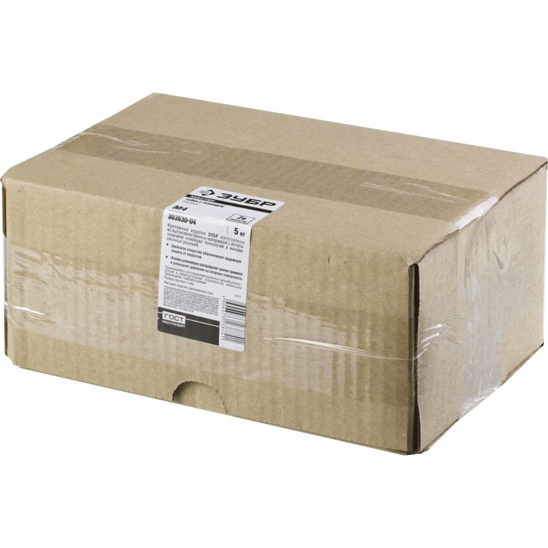 Гайки DIN 6923 с фланцем, коробка 5 кг, серия МАСТЕР Зубр 303630-04