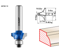Фреза кромочная калевочная №1 19.0x7 мм, радиус 3.2 мм Зубр 28700-19