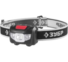 Фонарь налобный светодиодный, 1Вт+2LED ЗУБР 56436 серия МАСТЕР