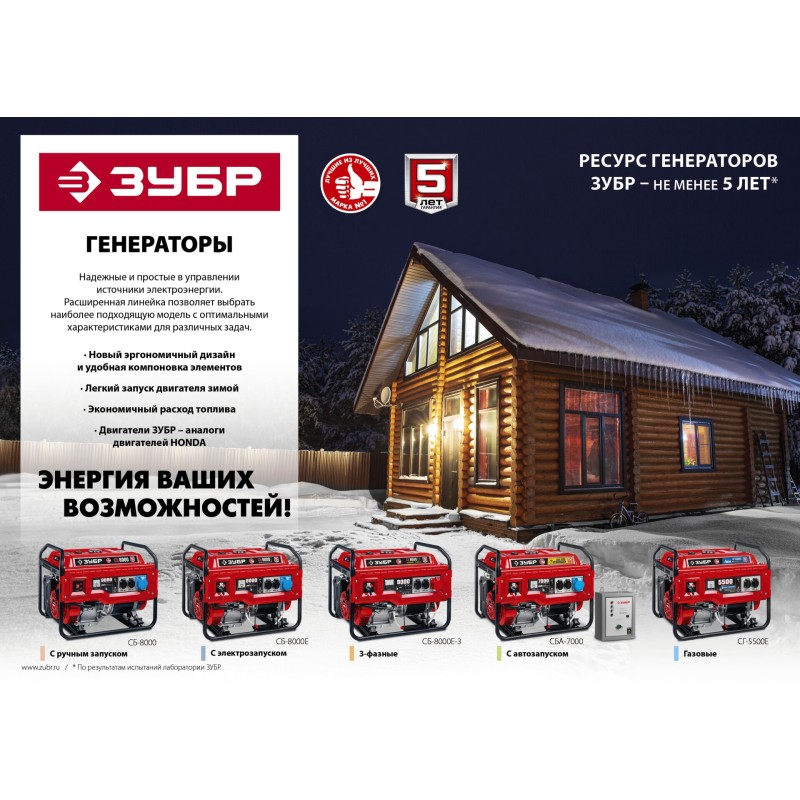 Генератор газовый ЗУБР СГ-3300 Генератор газовый ЗУБР СГ-3300