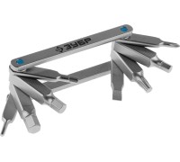 Набор для обслуживания велосипеда: складной мультитул 11-в-1,комплект для ремонта шин,16-в-1,в чехле Зубр 27428-H16