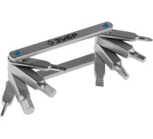 Набор для обслуживания велосипеда: складной мультитул 11-в-1,комплект для ремонта шин,16-в-1,в чехле Зубр 27428-H16