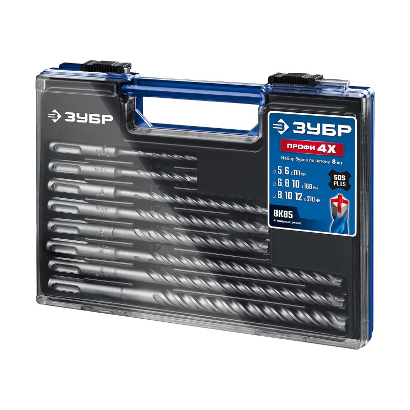 Буры SDS-plus ПРОФИ-4Х 8шт набор №1 Зубр 29313-H8-1 Буры SDS-plus ПРОФИ-4Х 8шт набор №1 Зубр 29313-H8-1