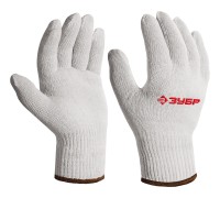 Перчатки без покрытия L-XL х/б 10 класс Зубр 11445-XL